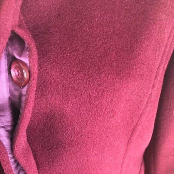 Cinzia Rocca Cranberry Red Wool Coat Jacket 10 - Picture 3 of 12